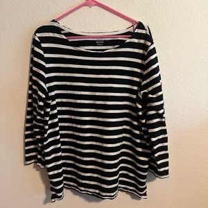 Old Navy Striped Black and White Top Size XXL